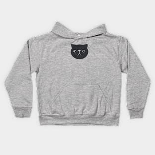 Persian cat's face. Derpy, cute chonk. Art in dark ink Kids Hoodie